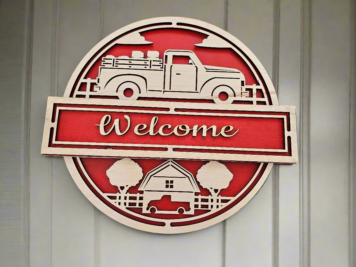 Farm Truck - Themed Decorative door round