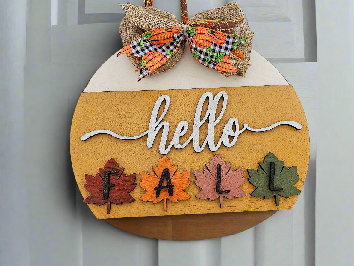Hello Fall - Themed Decorative door round