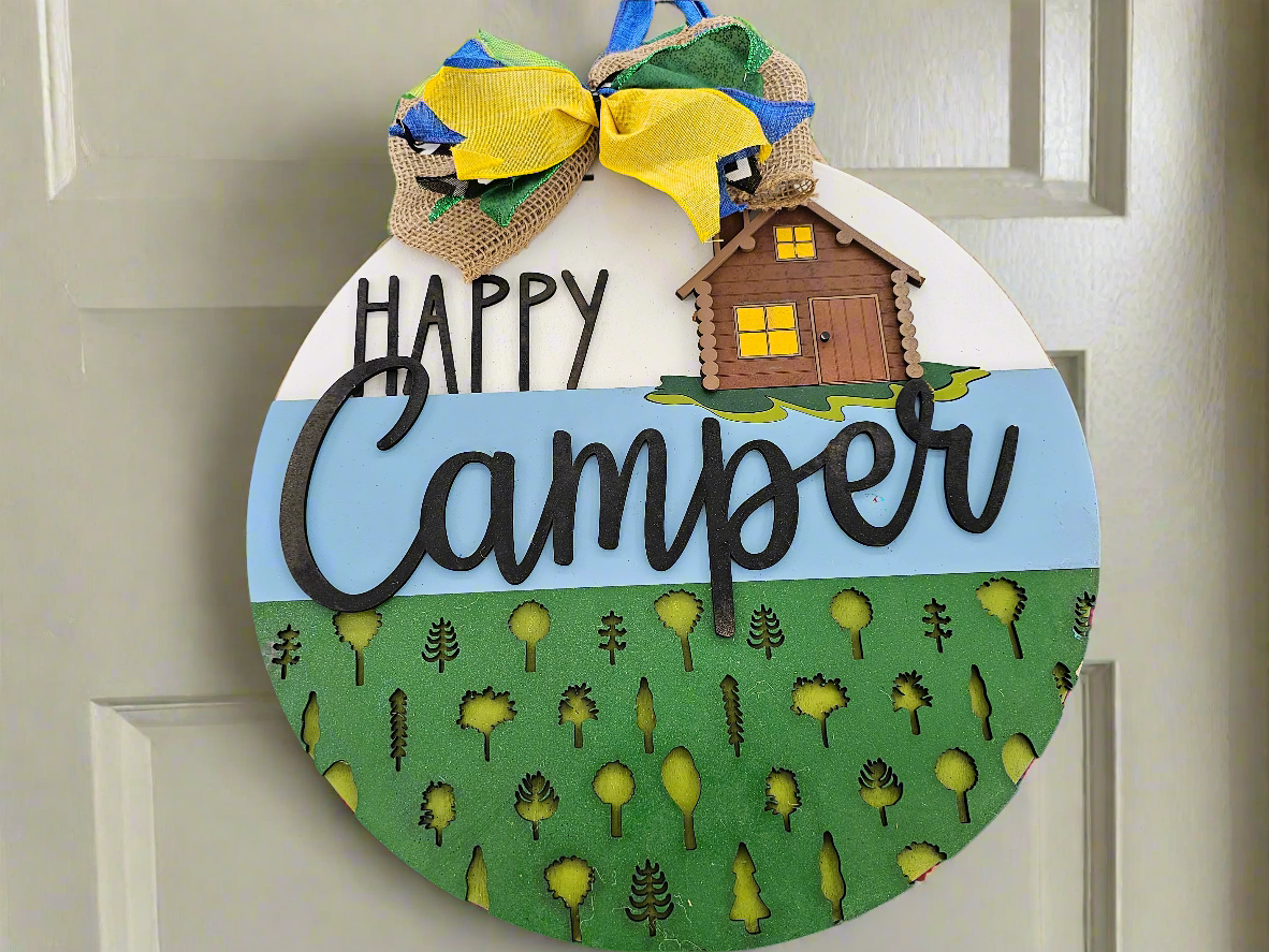 Happy Camper - Themed Decorative Door Round