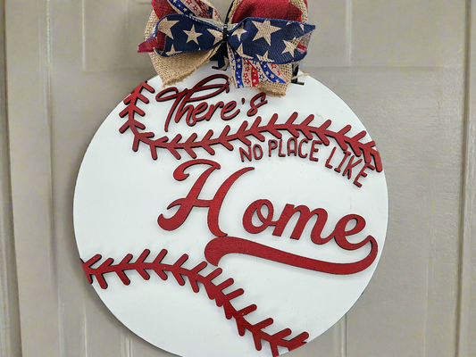 Patriotic baseball - Themed Decorative door round