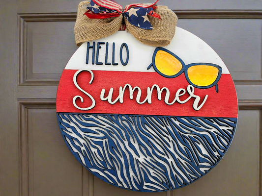 Hello Summer - Themed Decorative Door Round